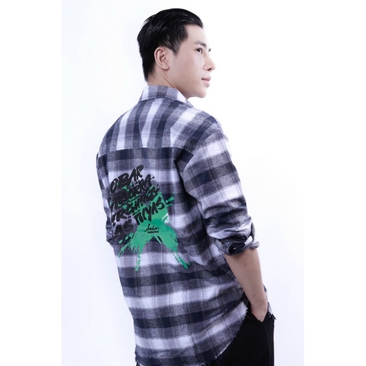 Sơ mi caro thời trang nam in lưng rách tà Nô Store