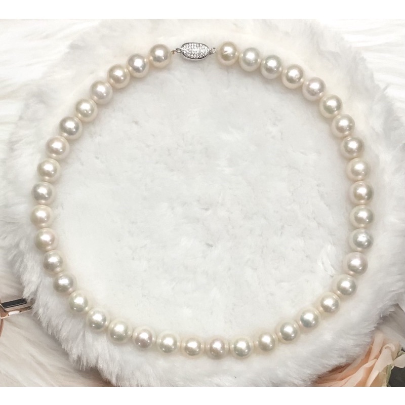 Chuỗi đeo cổ hạt tròn lớn 10ly bằng bạc 925