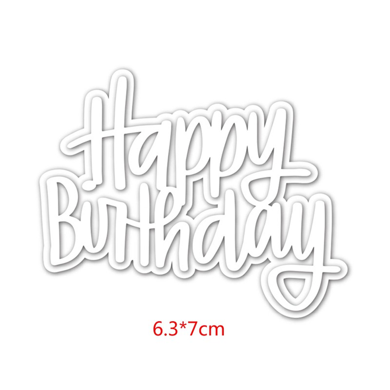 Khuôn cắt giấy kim loại tạo hình chữ Happy Birthday chất lượng cao