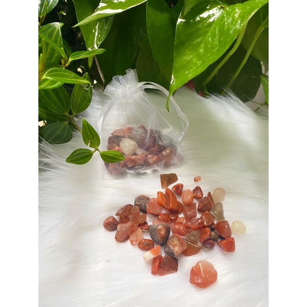 LS Agate vụn, Mã não đỏ vụn 50gram giúp cân bằng cảm xúc, hỗ trợ bao tử