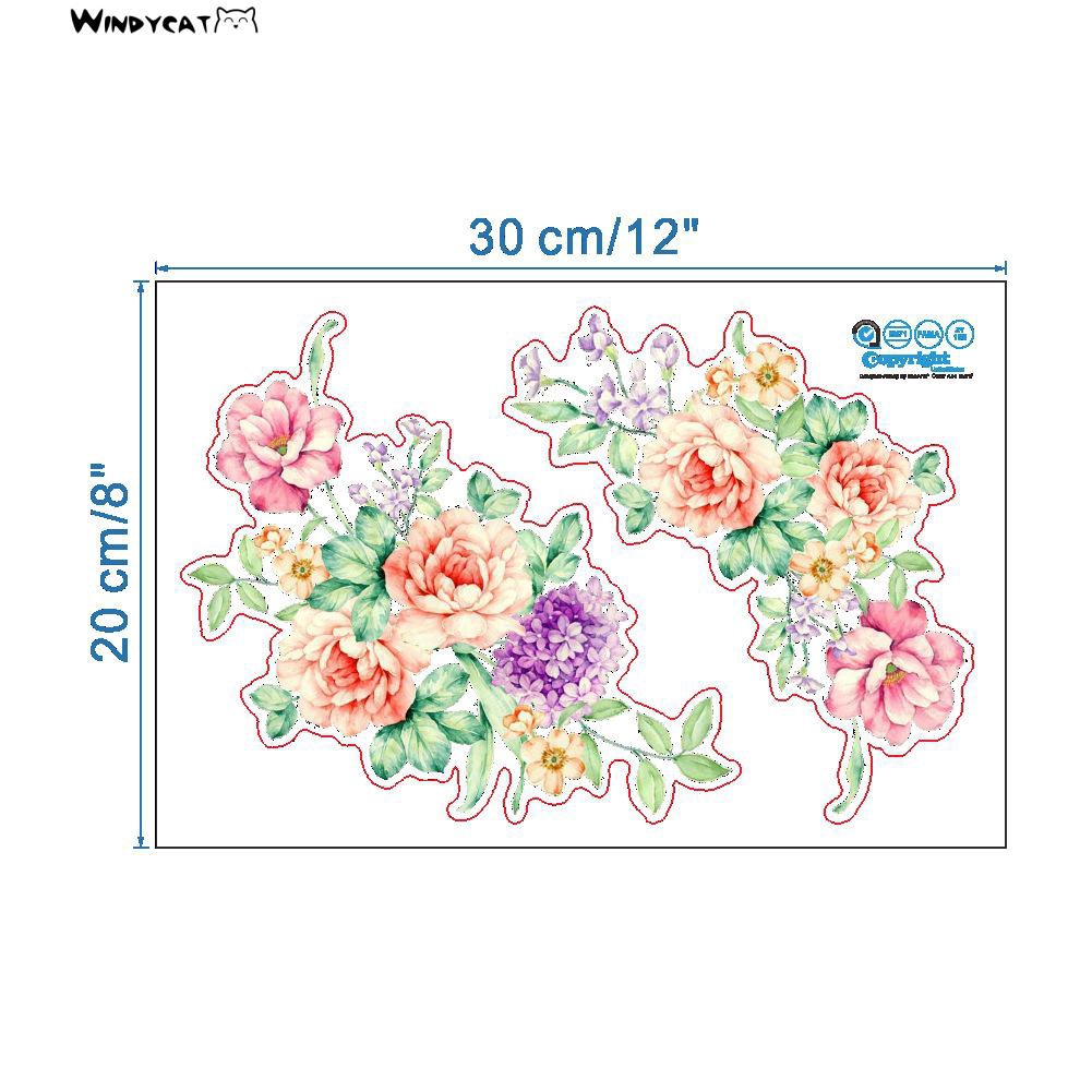 Miếng Dán Đa Năng Hình Hoa Mẫu Đơn Trang Trí Không Gian