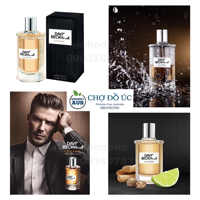 Nước hoa nam David Beckham CLASSIC - BLUE - HOMME - EDT 100ml - nhập Úc tem Chemist Warehouse