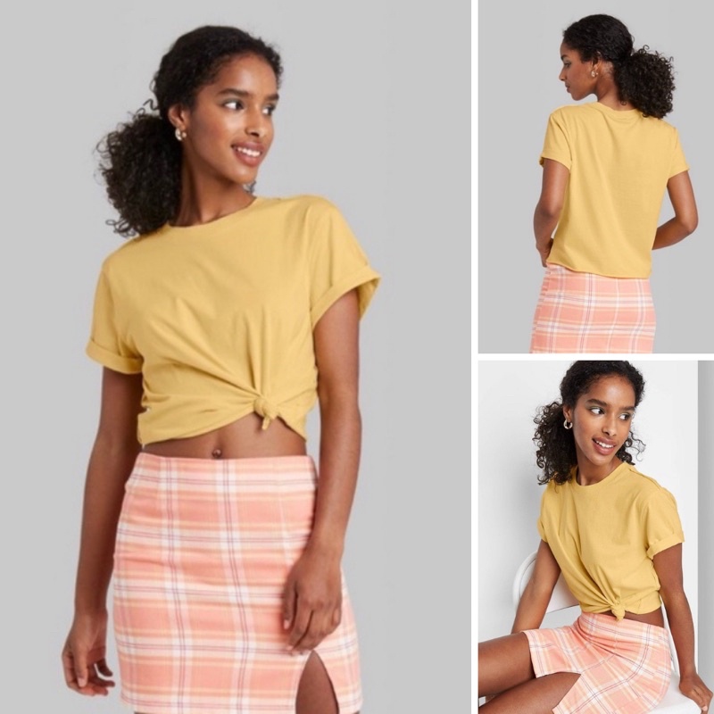 Áo thun cổ tròn Short Sleeve Roll Cuff Boxy T-Shirt Wild Fable • Storenyy