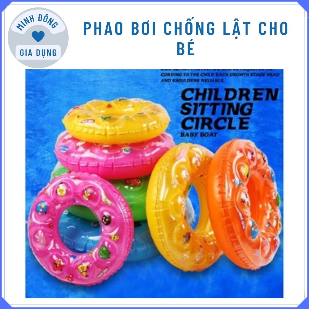 Phao bơi chống lật cho bé - Phao bơi tròn cho bé đường kính 60-70-80-90 đủ họa tiết đáng yêu