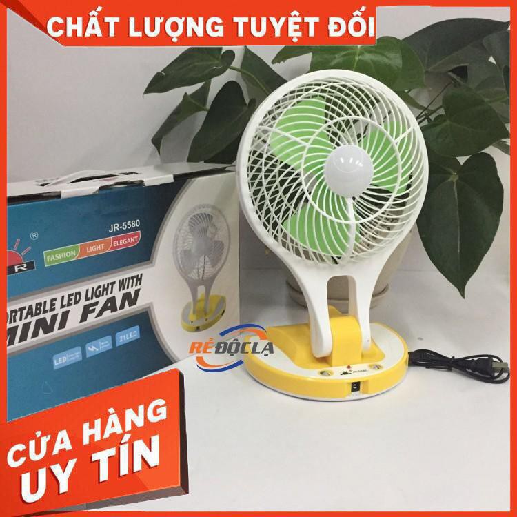 [XẢ KHO] FREE SHIP  Quạt gập tích điện có đèn 5580