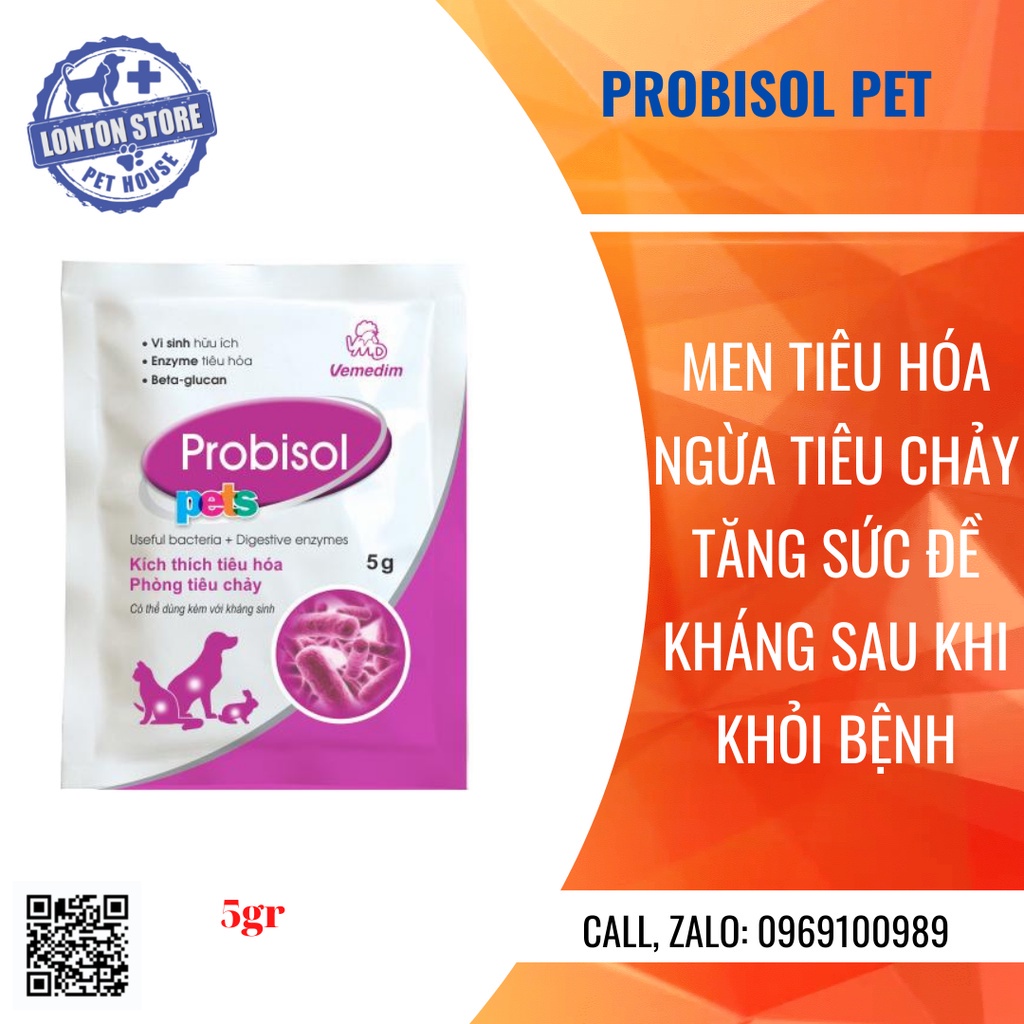 VEMEDIM Probisol Pet - Gói Men Tiêu Hóa Chó Mèo Phòng Tiêu Chảy, Tăng Đề Kháng - Lonton Store