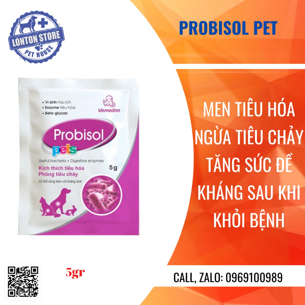 VEMEDIM Probisol Pet - Gói Men Tiêu Hóa Chó Mèo Phòng Tiêu Chảy, Tăng Đề Kháng - Lonton  Store