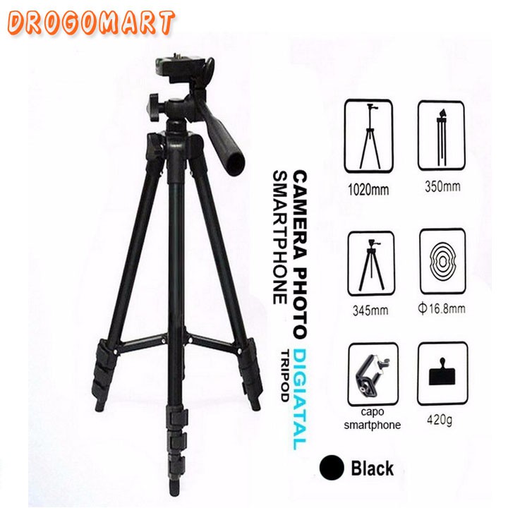 ( FREESHIP 99K ) Chân máy ảnh Tripod 3120 tặng kẹp điện thoại + điều khiển chụp ảnh từ xa Bảo Hành 6 tháng