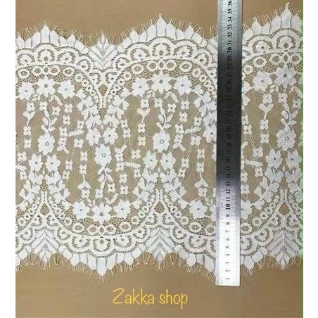 set 3m/VND 87.000 Eyelash Elastic Lace Trim 33mm ren mi bản 33mm co giãn may áo lót ren nữ cực đẹp g
