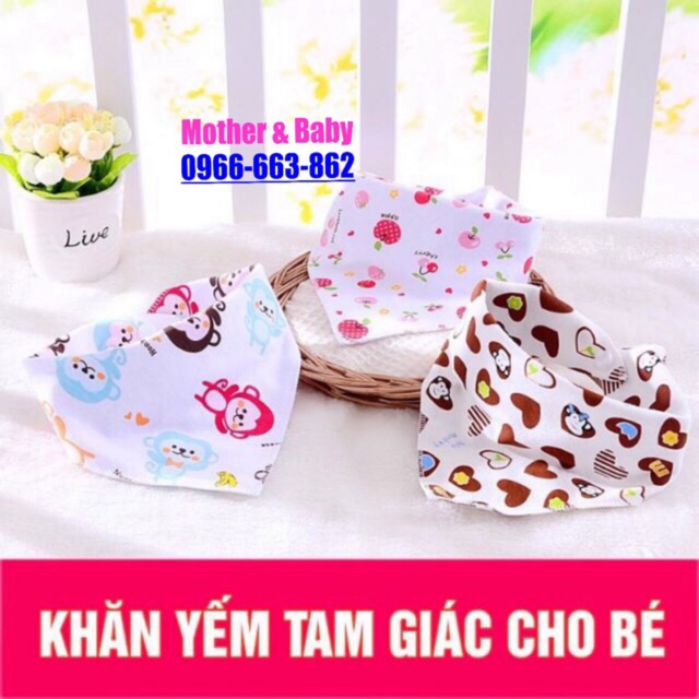 5 khăn yếm tam giác 100% cotton cho bé