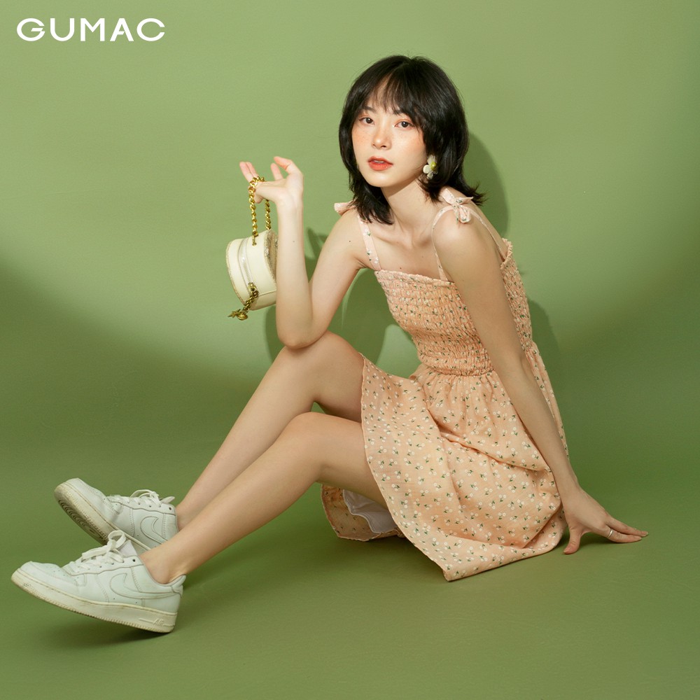 [Mã MABR07062 giảm 8% tối đa 50K đơn từ 249K] Đầm nữ 2 dây nhún thun GUMAC dễ thương đủ màu đủ size DB1185 | BigBuy360 - bigbuy360.vn