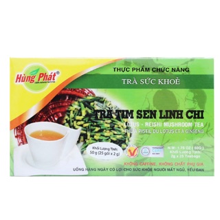 Trà tim sen linh chi Hùng Phát túi lọc hộp 50g (25 gói x 2g)