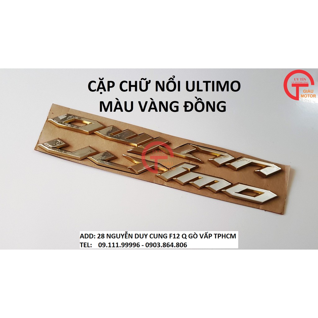 [GIÁ SỐC] CẶP CHỮ NỔI ULTIMO MÀU ĐỒNG BẰNG NHỰA CỨNG DÁN XE YAMAHA ULTIMO ,TINH SẢO