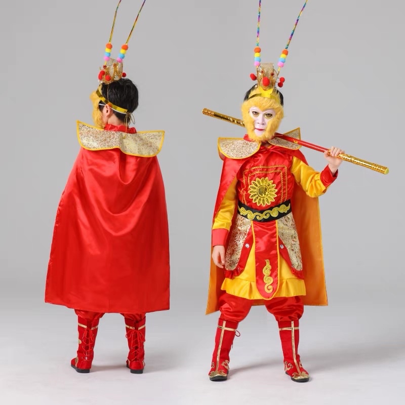 TRANG PHỤC TRẺ EM TỀ THIÊN ĐẠI THÁNH VÀ TÔN NGỘ KHÔNG HÀNG LỤA CAO CẤP