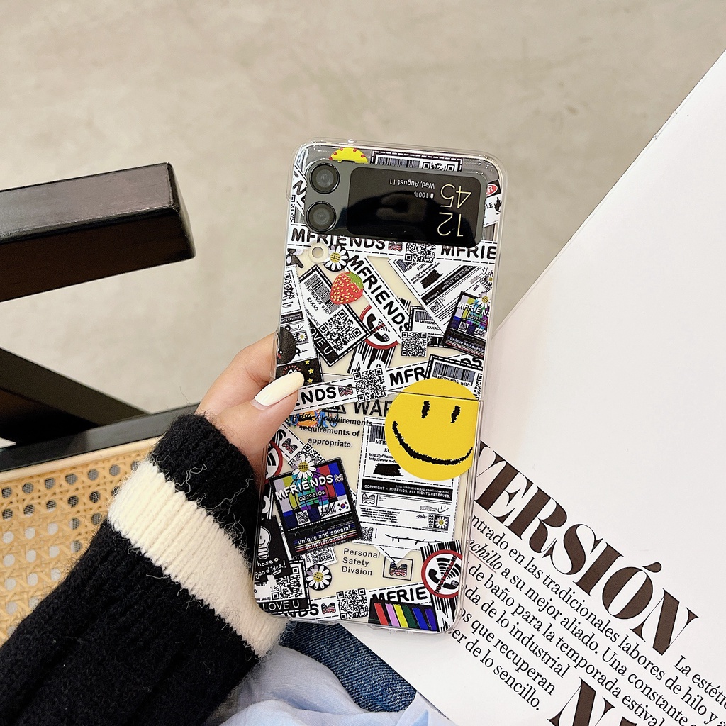 Ốp Điện Thoại PC Cứng Chống Sốc Họa Tiết Cây Thông / Cún graffiti Dễ Thương Cho Samsung Galaxy Z Flip 4 5G