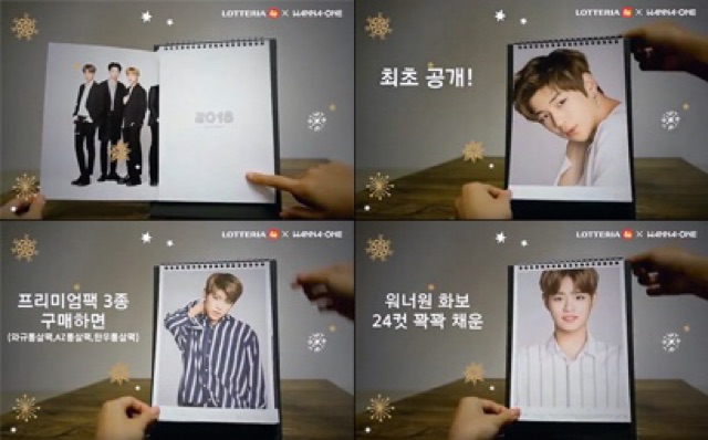 Lịch để bàn Wanna One x Lotteria