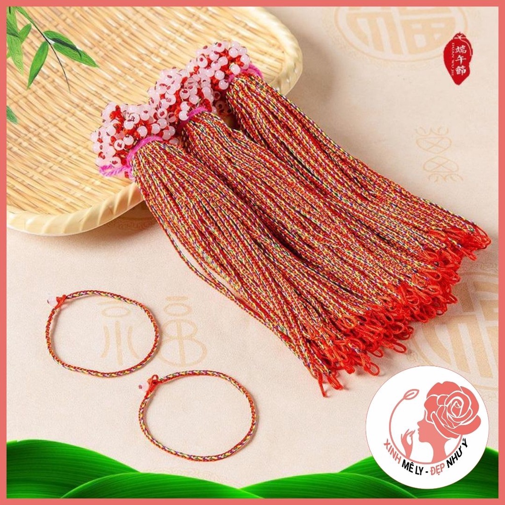 Vòng tay chỉ đỏ may mắn phong thủy , vòng tay bện dây ximely