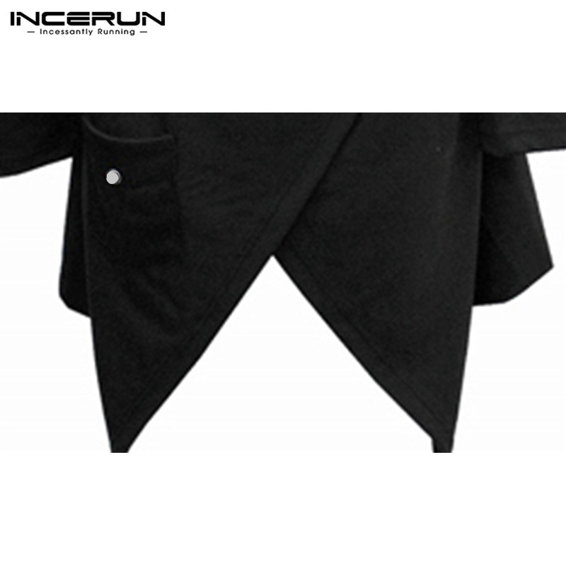 INCERUN Áo khoác cotton phong cách Gothic cá tính cho nam