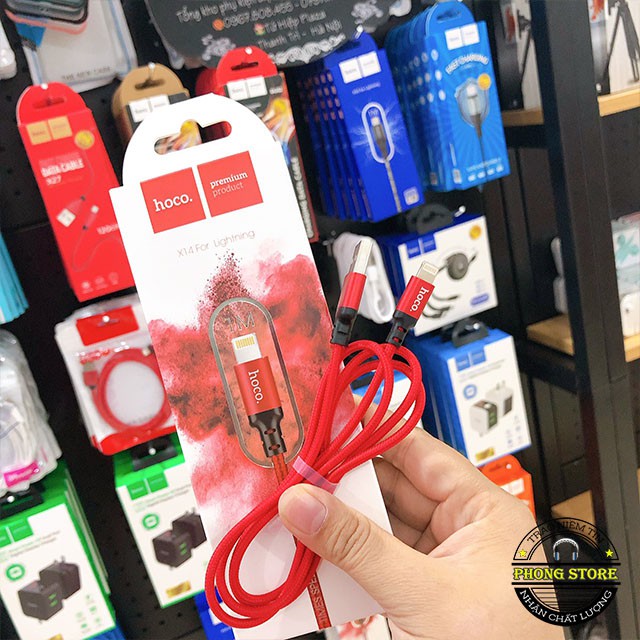 Cáp sạc nhanh hoco x14 cho IP,tablet táo,sạc dự phòng-dây sạc -PHONGSTORE