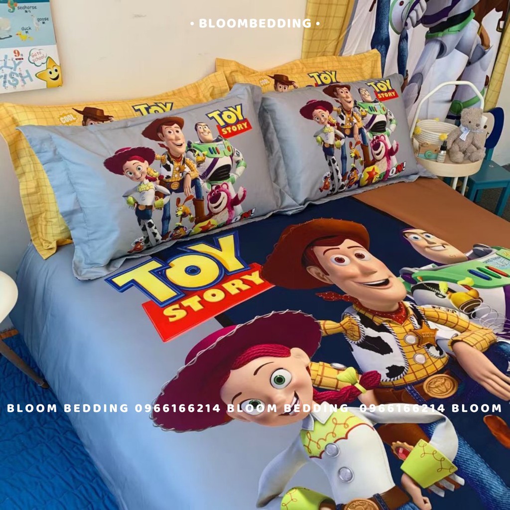 Bộ Chăn Ga Gối Cotton Disney 4 Món Cho Bé - Câu Chuyện Đồ Chơi - Toy Story