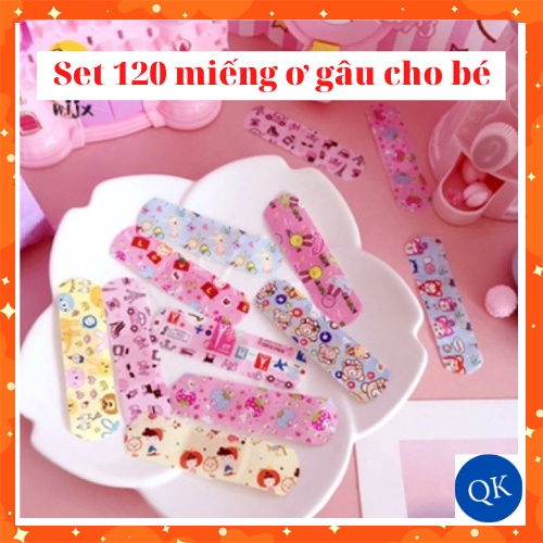 Hộp 120 miếng Ơ gâu- băng cá nhân trẻ em( có nhiều hình ngộ nghĩnh)