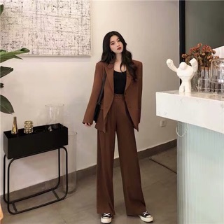 (Order) SET ÁO BLAZER OVERSIZE QUẦN RỘNG ULZZANG (ảnh thật)