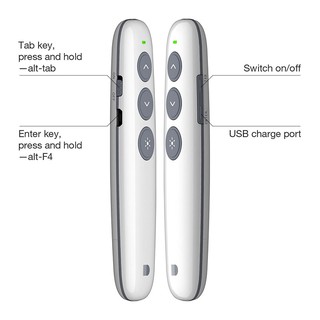 Handy white wireless PPT projector control laser pen