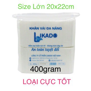 [CHÍNH HÃNG - CHUẨN ]Khăn vải khô LIKADO 400g cực đẹp ( loại xếp 2 hàng)