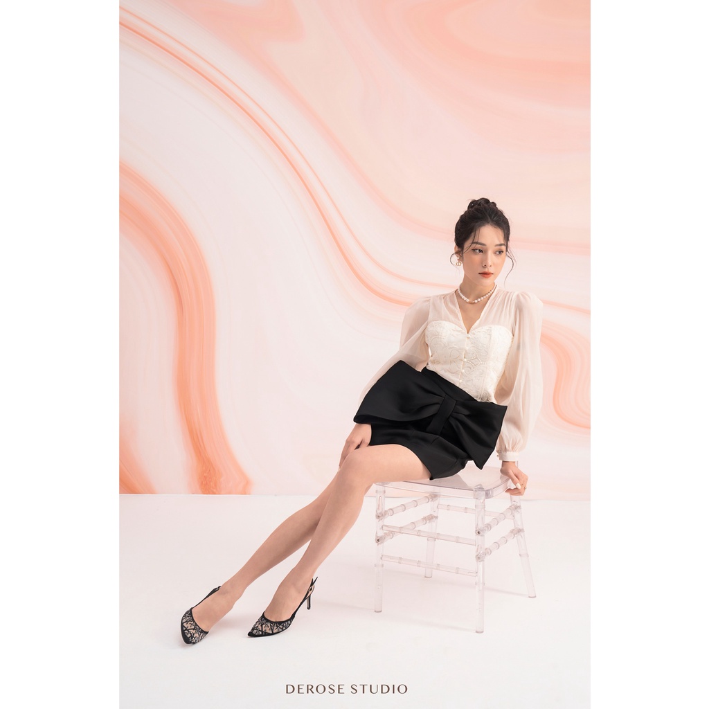 JASMINE TOP - Áo gấm hoa kết hợp tơ điệu đà