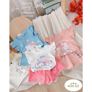 Set tay bánh bèo Midu Kid quần áo trẻ em bé gái 0-5 tuổi