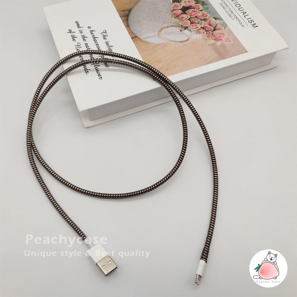Vỏ Bọc Bảo Vệ Cáp Sạc USB Mạ Điện Cho iPhone Type-C Android iPad