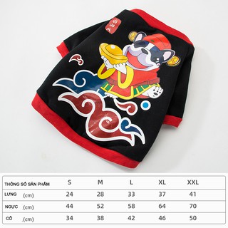 Áo nỉ cho chó thần tài đến HIPIPET 2 lớp thời trang tài lộc thú cưng