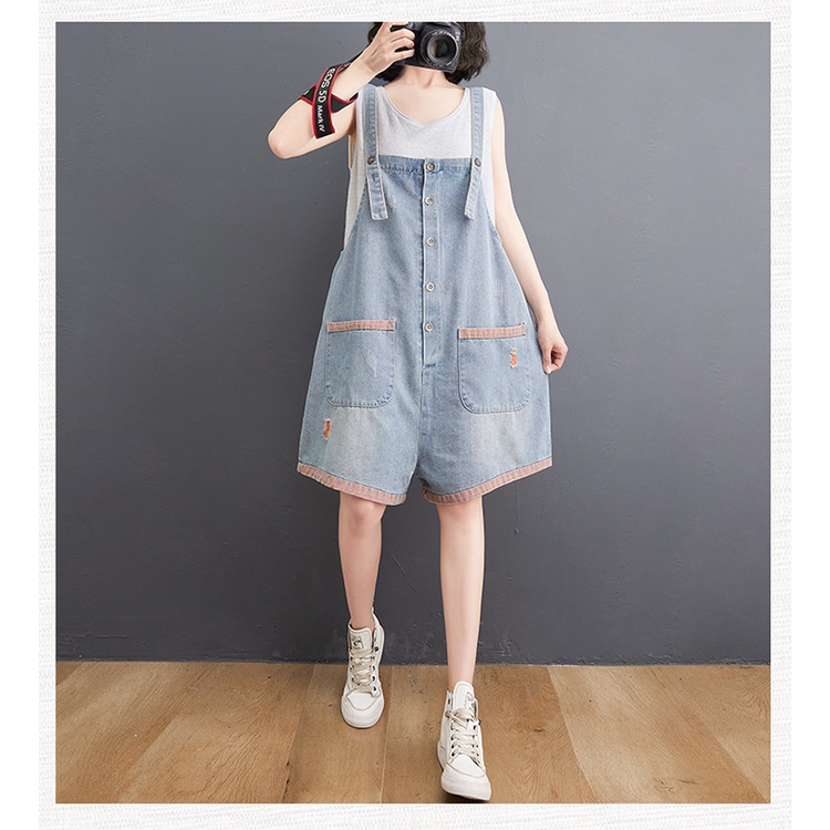 HÀNG CÓ SẴN M 45-60KG G56 Quần short yếm big size freesize thoải mái rộng rãi phong cách trẻ trung năng động