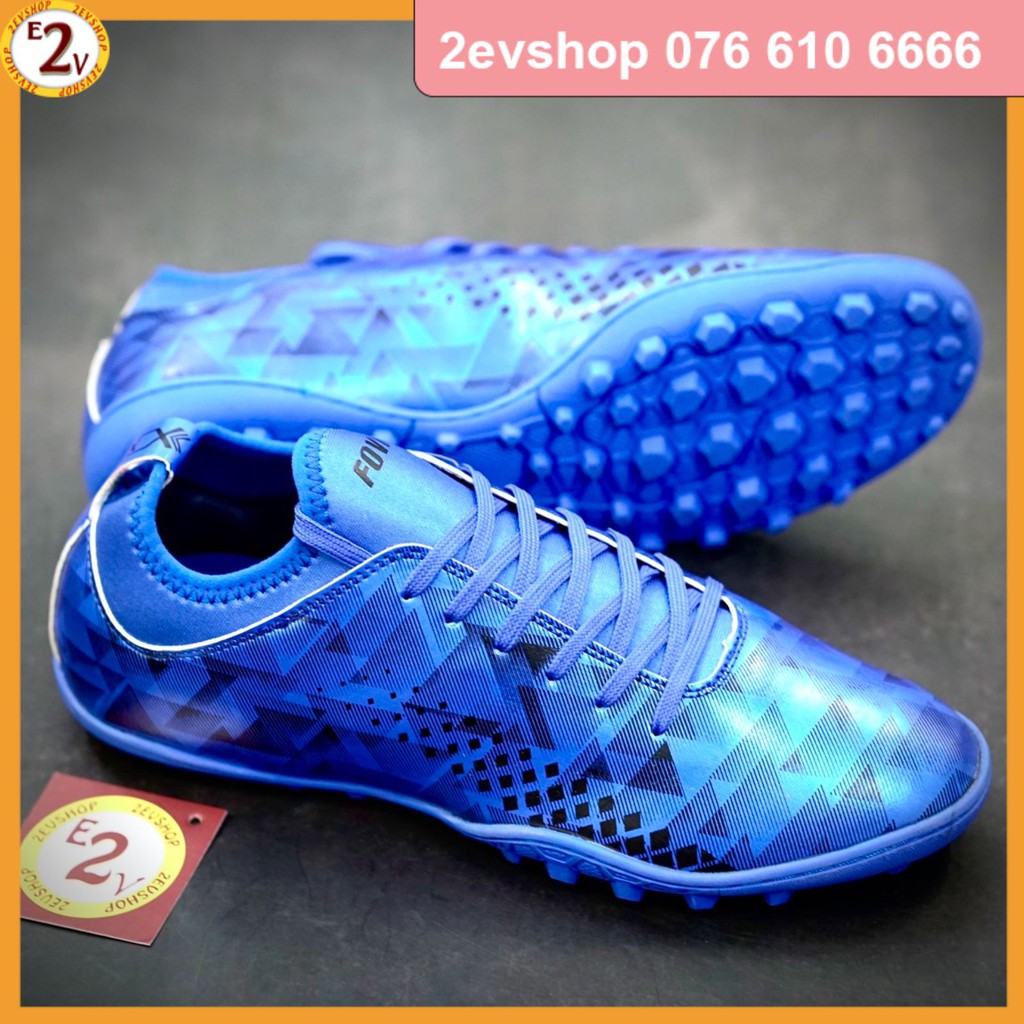Giày đá bóng thể thao nam Fovi Debut Xanh Dương, giày đá banh cỏ nhân tạo dẻo nhẹ - 2EVSHOP