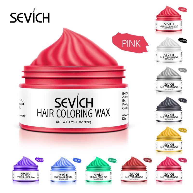 Sáp nhuộm tóc tạo kiểu tạm thời SEVICH 10 màu sắc tùy chọn 120g an toàn chất lượng cao