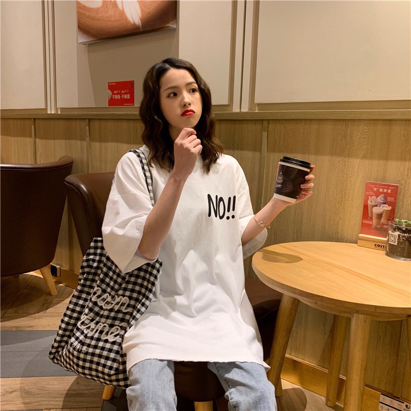 Áo Thun Tay Lỡ In Chữ NO! - Vải Cotton Dày dặn, Co dãn 4 chiều, Thoáng mát - Áo Phông Nam, Nữ | BigBuy360 - bigbuy360.vn