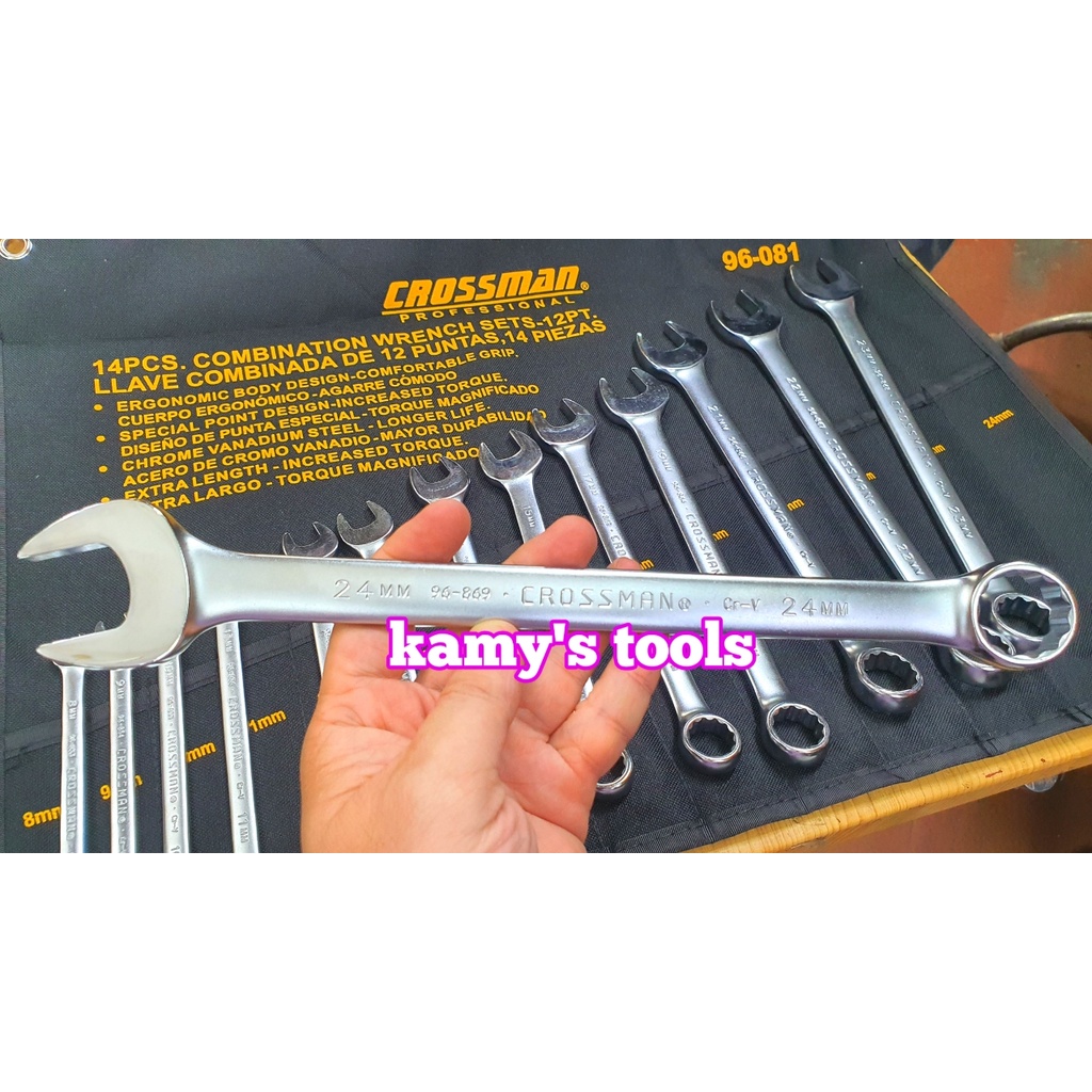 Bộ cờ lê vòng miệng 8-24mm Crossman hệ mét 14 cây model 96-081