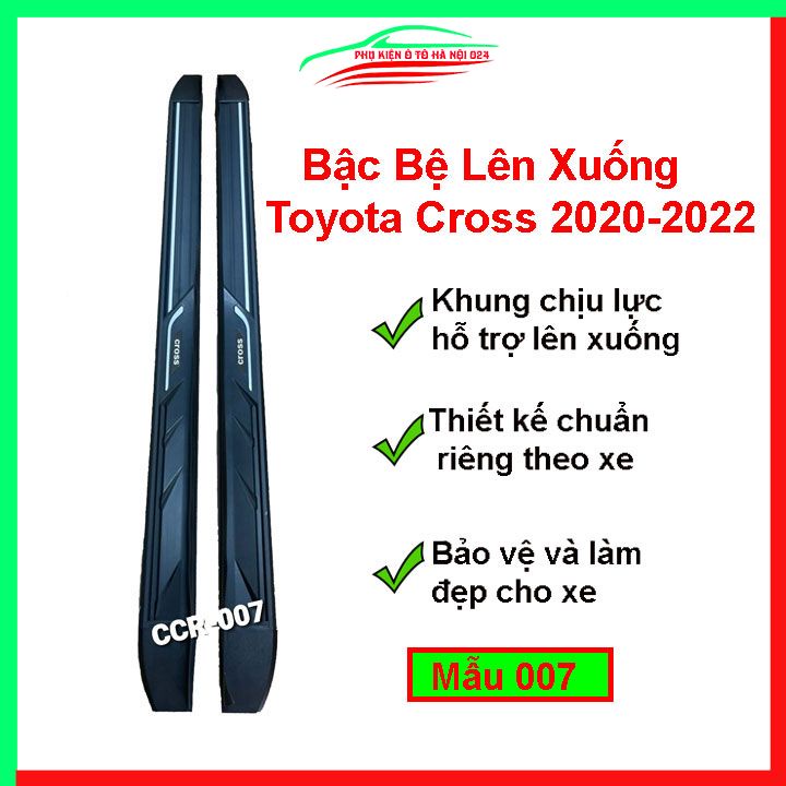 Bậc bệ lên xuống Corolla Cross 2020-2022 bệ dẫm, bệ bước chân chuẩn theo xe mẫu 007