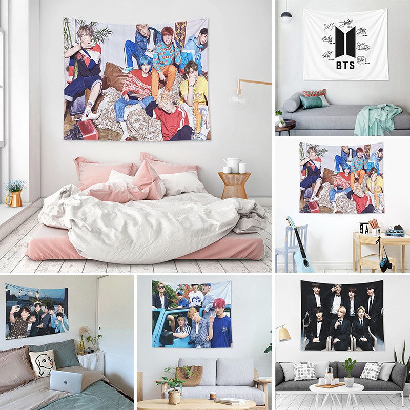 Tranh Vải Treo Tường Trang Trí In Hình Nhóm Nhạc BTS