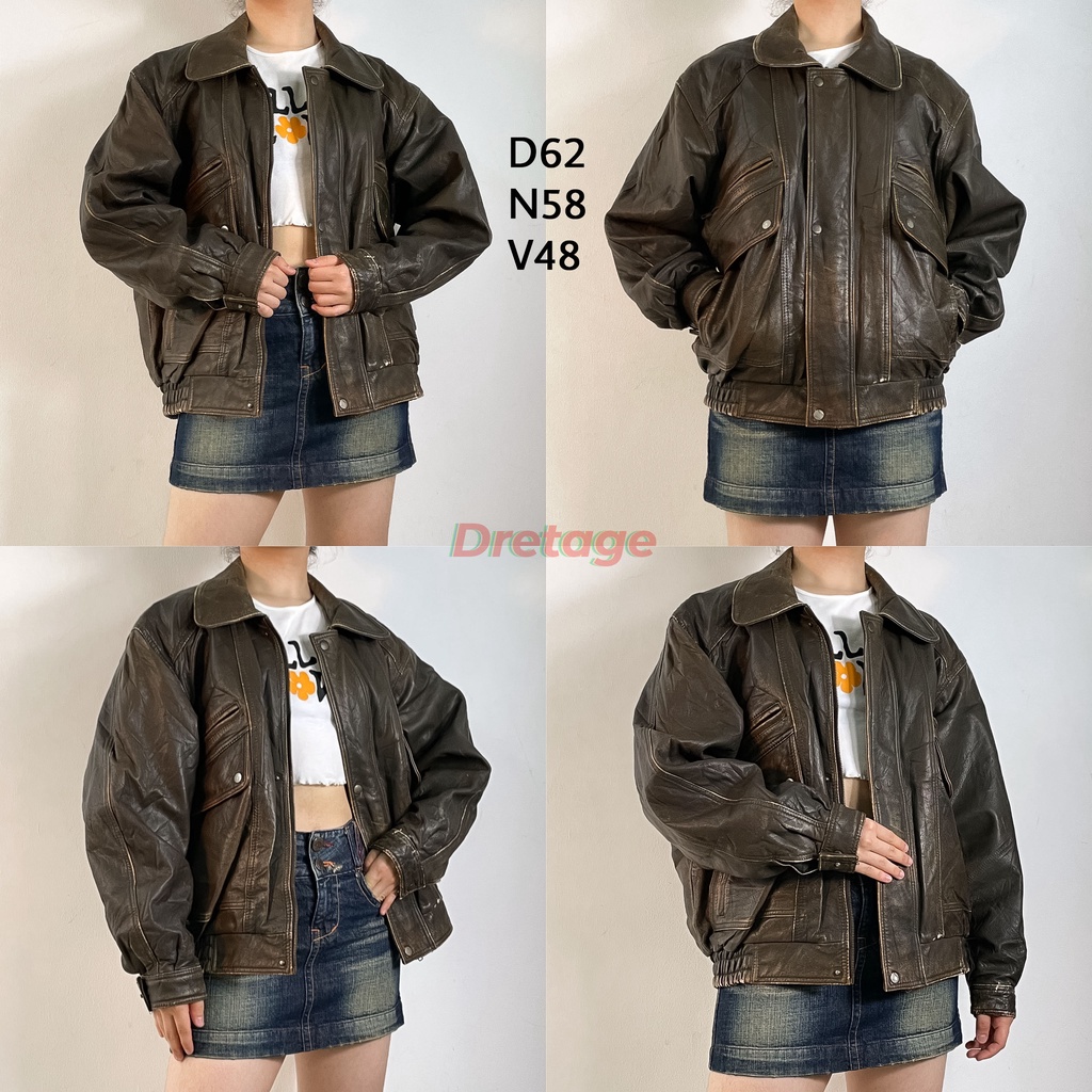 ÁO KHOÁC DA THẬT VINTAGE UNISEX 221-248