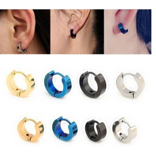 Bông tai hình tròn bằng titan không gỉ cho nam và nữ