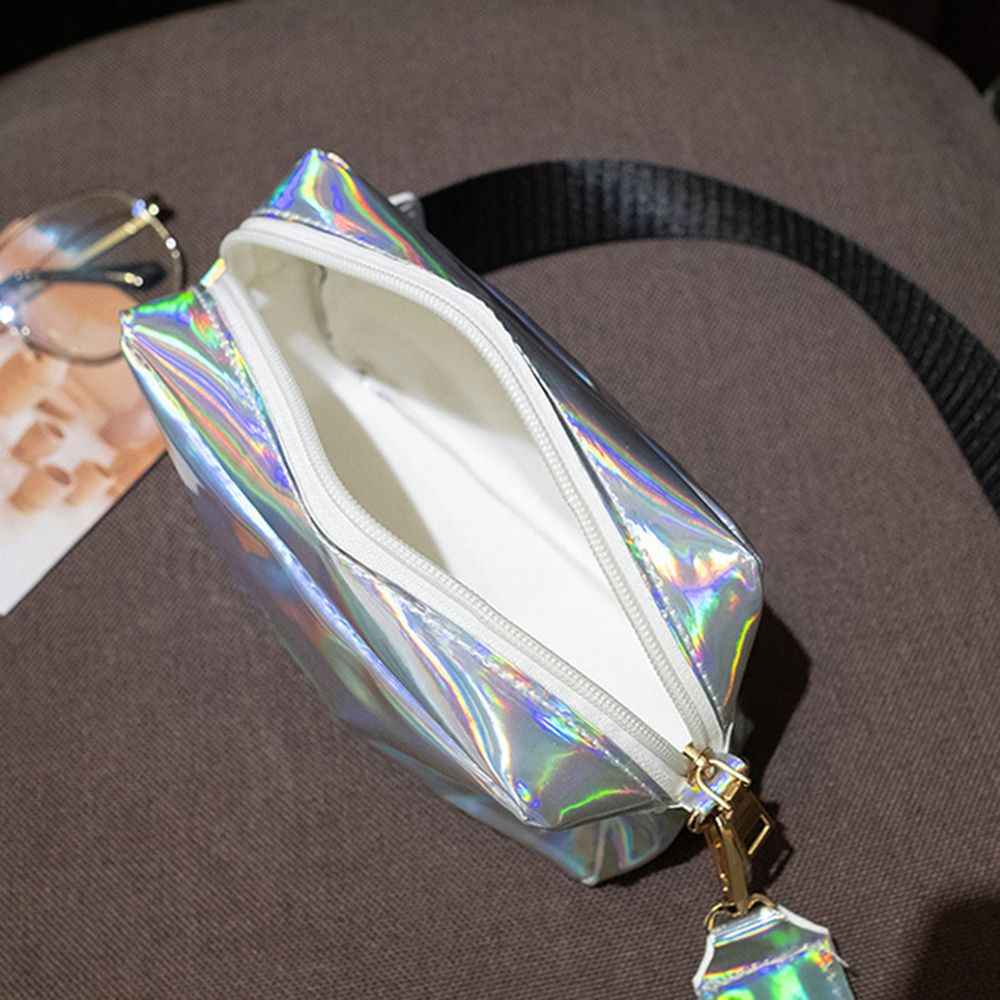 AROMA Small Women Messenger Bag Fashion Square Bag Korean Style Bag Letter Crossbody Bag Over The Shoulder Laser Street PVC Handbag/Multicolor