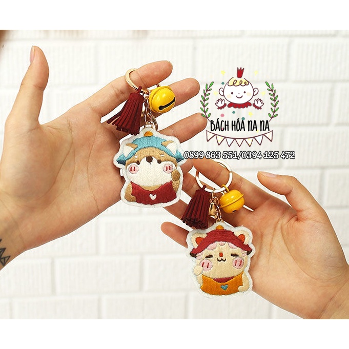Móc Khóa Thêu hình cặp đôi Xinh Xắn- Làm thủ công thêu/ gói nguyên liệu tự làm / diy keychain kit thêu/ bách hóa na na