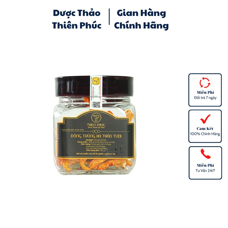 Đông trùng hạ thảo Thiên Phúc nấm tươi lọ 100gr