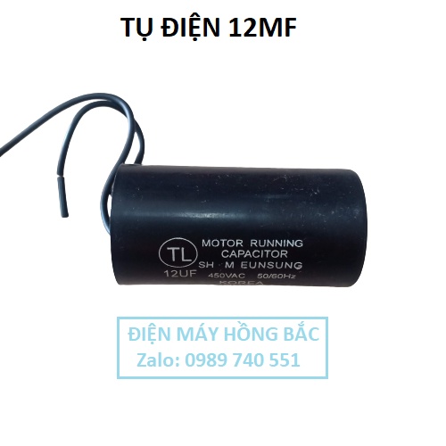 10 tụ điện 12MF 370VAC đen dùng cho bơm và các thiết bị điện khác