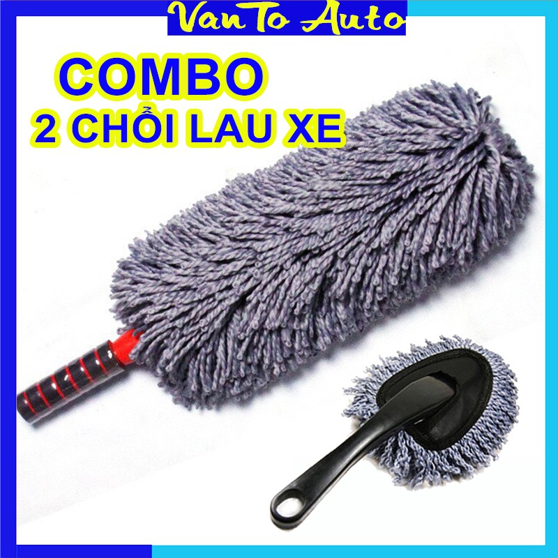 ⚡Video Thật⚡ Combo 2 Chổi Lau Quét Bụi Xe Ô Tô, Chổi Lau Vệ Sinh Xe Ô Tô Đa Năng, Sợi Microfiber Siêu Mịn