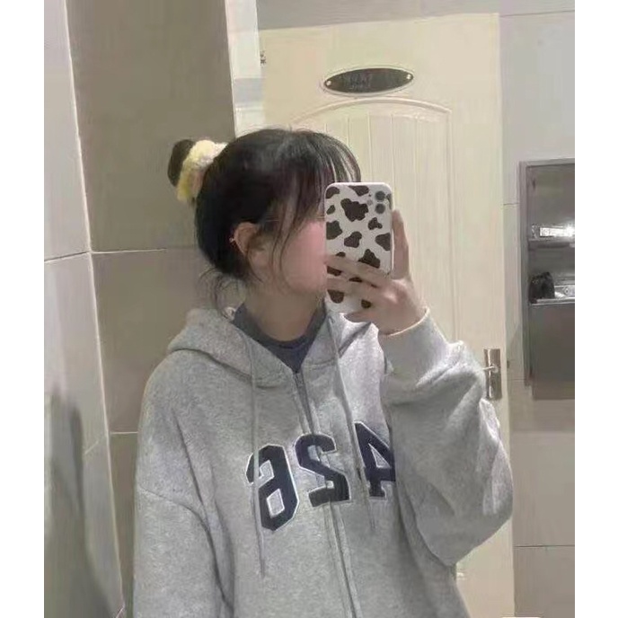 Áo hoodie zip thêu 462