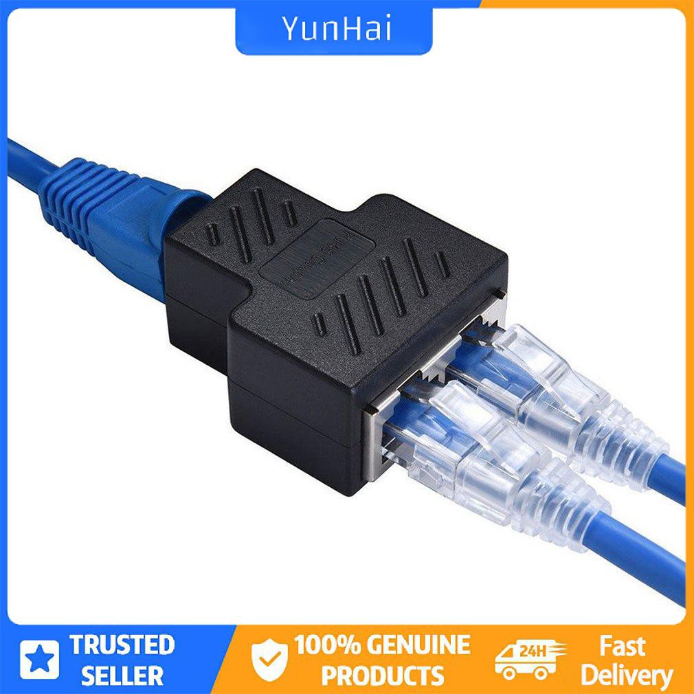 Bộ điều hợp bộ chia RJ45 1 đến 2 cách Cáp Ethernet LAN CAT5 / 6 cổng kép cái