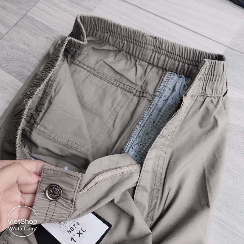 Quần ngố kaki túi hộp nam trung niên chất mềm mát có size 95kg