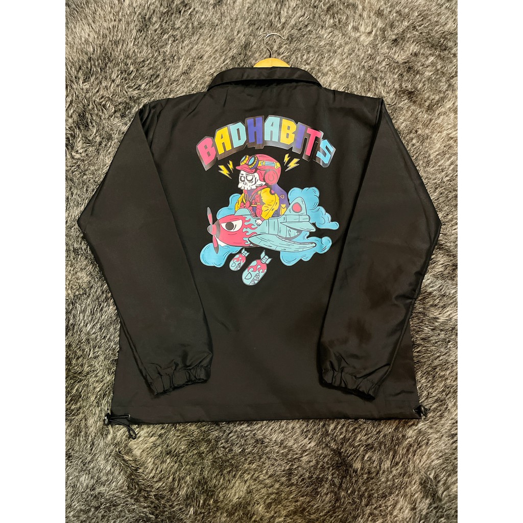 ÁO KHOÁC  NÚT BẤM/ ÁO JACKET ĐEN IN HÌNH BADRABIT NÉM BOM UNISEX NAM NỮ LOCAL BRAND,HÀNG VNXK 2 LỚP CHÓNG NẮNG MỀM MÁT. | BigBuy360 - bigbuy360.vn